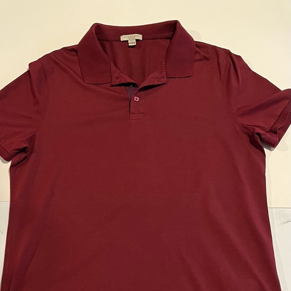 Burberry Brit Women’s Maroon Short Sleeve Polo Shirt Size L - Picture 3 of 7